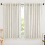 RYB HOME Linen Sheer Curtains for Bedroom, Sunlight Filtering Nature Airy by RYBHOME