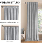MIULEE Greyish White Velvet Curtains 90 inches 2 Panels - Image 2