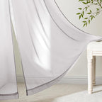 MIULEE Greyish Lilac Sheer Curtains 63 Inches Long, 4 Panels Set, Rod Pocket - Image 6
