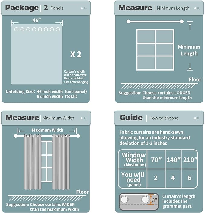 BGment Green Blackout Curtains 84 Inch Length 2 Panels Set, Grommet Thermal - Image 6
