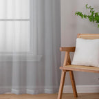 Lecloud Light Grey Sheer Curtains 96 Inches Long 2 Panels, Light Filtering - Image 6