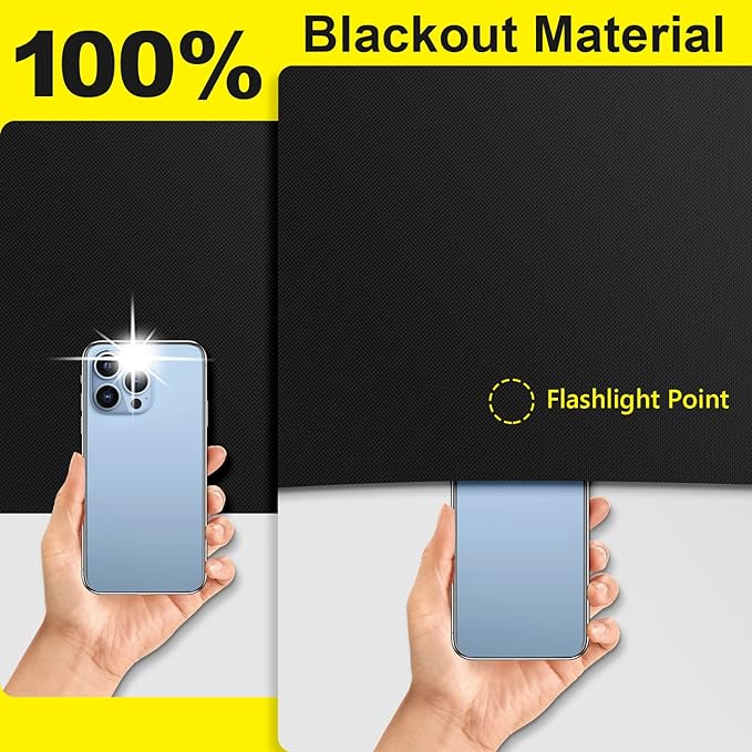 FADOTY Blackout Curtains for Bedroom, Portable 100% Black Out Window Cover Film - Image 2