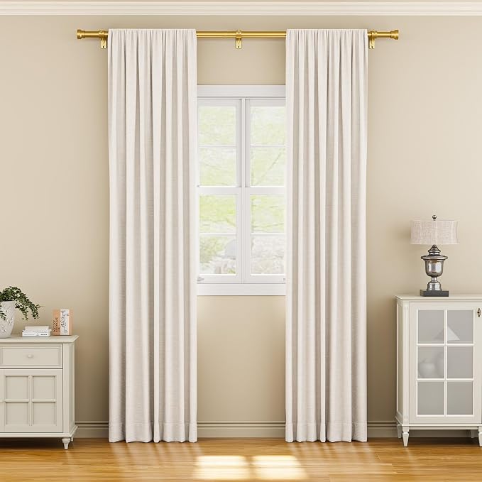 YaFex Curtain Rods 2 Pack 32-84 Inch, Heavy Duty 1 Inch Curtain Rod, Modern - Image 2