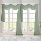 Chyhomenyc Sage Green Sheer Scarf Valances by Chyhomenyc