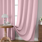 CUCRAF Light Pink Blackout Curtains 54 inch Length 2 Panels Set, Rod Pocket - Image 5