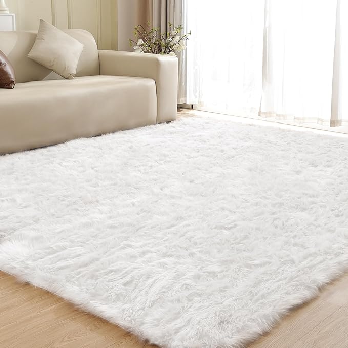 ORINOVA White Rugs for Living Room 6x9 Area Rugs for Bedroom Large Washable - Image 5