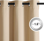 NICETOWN Room Darkening Draperies Curtains Panels, 2 Panels Biscotti Beige W52 - Image 3