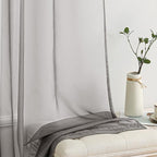 MIULEE 2 Panels Solid Color Sheer Window Curtains Elegant Window Voile - Image 4