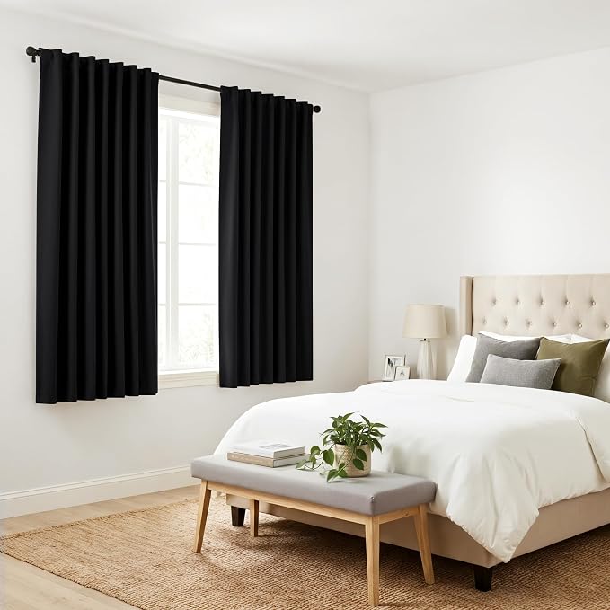 PONY DANCE Small Window Curtains 2 Panels Set, Half Window Rod Pocket Privacy - Image 8