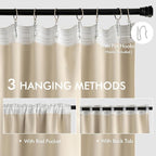 MIULEE Cream Beige Back Tab Light Blocking Curtains 78 Inch Length 2 Panels Set - Image 3