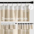 MIULEE Back Tab Cream Beige Curtains 90 Inch Long 2 Panels Set - Image 3