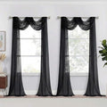 Black Sheer Curtains 216 Inches Long, Extra Long Elegant Light Filtering Voile by Home