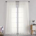 Simplebrand Ivory Sheer Curtains 120 Inches Long, Extra Long Rod Pocket Solid by Simplebrand