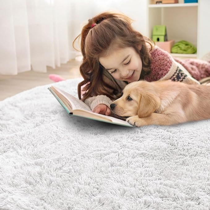 OLANLY White Round Rugs for Bedroom - Image 5