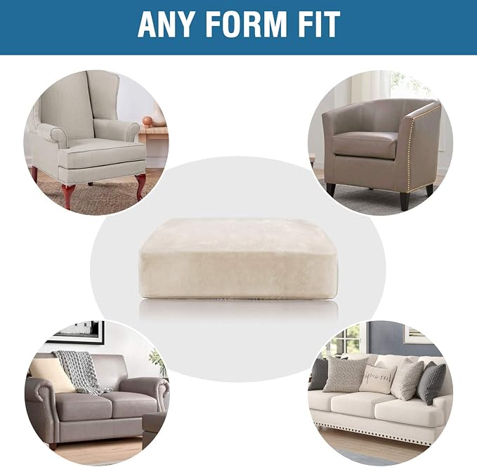 H.VERSAILTEX Velvet Stretch Couch Cushion Cover Plush Cushion Slipcover - Image 7