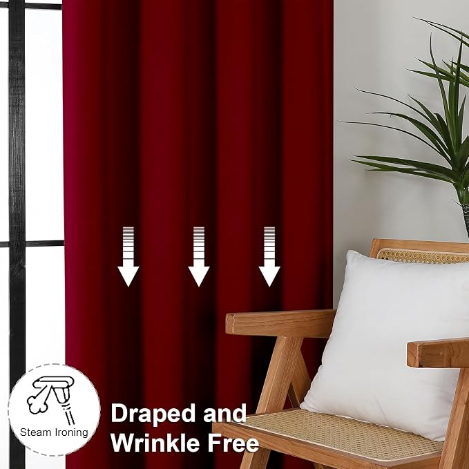 Simplebrand Red Blackout Curtains - Image 7