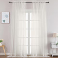 Gwine Ivory Sheer Curtains 120 Inches Long 2 Panels Set, Extra Long Sheer Ivory by Gwine