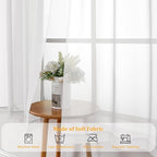 Gwine White Sheer Curtains for Living Room 45 inches Long, Short Voile Light - Image 7