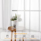 Gwine White Sheer Curtains 84 Inches Long 2 Panels Set - Image 7
