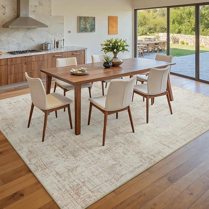 8x10 Area Rugs for Living Room Washable Rug: Anti-Skid Abstract Modern Living - Image 8