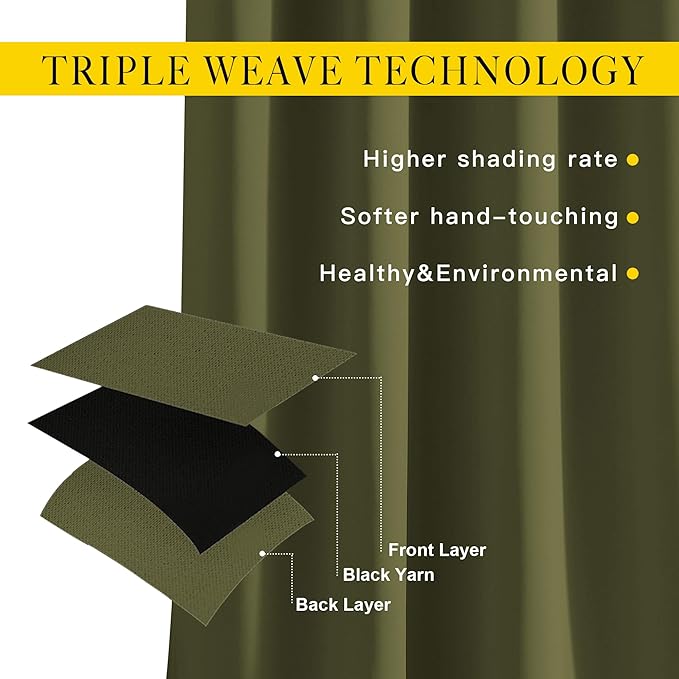 NICETOWN Room Darkening Living Room Curtains 102 inches Long - Image 3