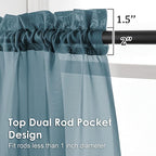 OVZME 2 Pieces Dusty Blue Sheer Curtains 84 inches Long-Lightweight Soft Window - Image 2
