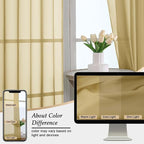 Gold Sheer Curtains 84 Inches Long 2 Panels Set - Image 7