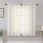 Chyhomenyc Ivory Sheer Curtains 54 Inch Length by Chyhomenyc