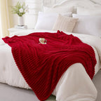 Red Fleece Throw Blanket 108”×90” by linecooo