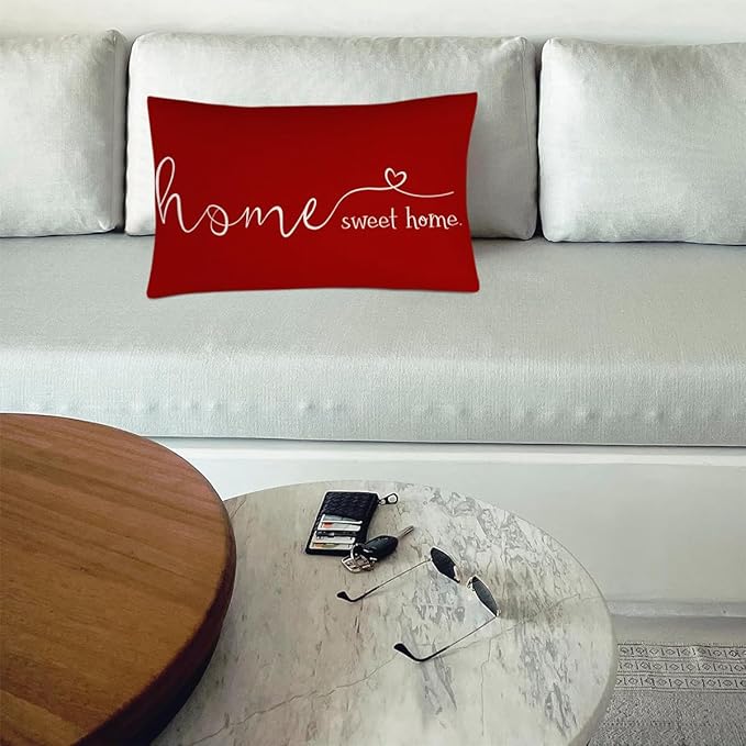 MFGNEH Home Sweet Home Quotes Farmhouse Pillow Covers, 12x20 Inch, Decorative - Image 3