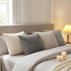 Fancy Homi Set of 4 Grey and White Boho Decorative Throw Pillow Covers 28x28 - Image 2