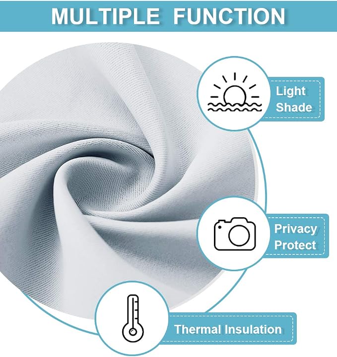 RYB HOME Short Curtains for Small Window, Sunmmer Heat Light Blocking Privacy - Image 5