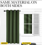 NICETOWN Dark Green Curtains for Bedroom, Grommet Blackout Window Treatments - Image 6
