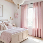 MYSKY HOME Pink Sheer Curtains for Girls Bedroom 84 Inches Long Girl Curtain - Image 2