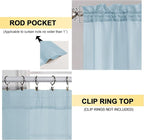 OVZME Sky Blue Sheer Curtains 63 Inches Long 2 Panels - Image 2