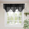 Molaxhome Swag Curtain 51 inch Length Rod Pocket Scalloped Curtain Valance by Molaxhome