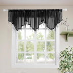Molaxhome Swag Curtain 51 inch Length Rod Pocket Scalloped Curtain Valance by Molaxhome