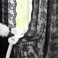 YJ YANJUN Vintage Lace Curtains 63 Inch Length-Victorian Floral Pattern Black by YJYANJUN