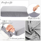 Newwiee Set of 4 Stretch Patio Cushion Covers Sofa Couch Seat Chair Slipcovers - Image 3