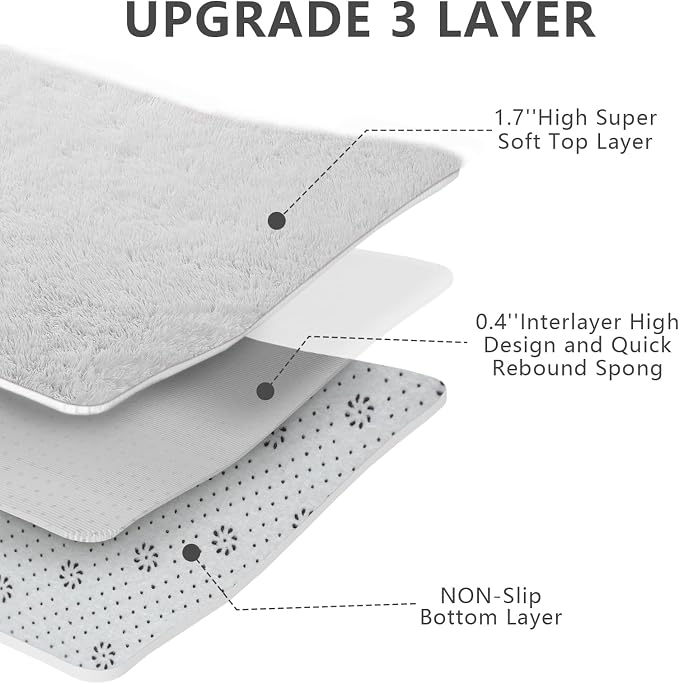 Shag Area Rugs for Bedroom Living Room, 4X6 Ultra Soft White Fluffy Area Rugs - Image 6