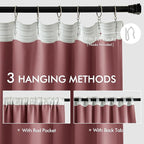 MIULEE Dusty Rose Back Tab Blackout Curtains 108 Inch Long 2 Panels Set - Image 3