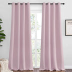 NICETOWN Baby Pink Blackout Curtains 96 inches Length by NICETOWN
