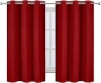 LEMOMO Red Blackout Curtains 42 x 54 Inch Length Set of 2 Panels Grommet - Image 2