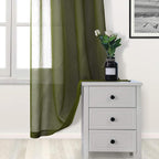 DWCN Olive Green Sheer Curtains - Image 4