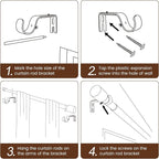 1” Diameter Curtain Rods Itself is 30 to 90 inch 1 Pack Fit 30-84 inch Window - Image 6