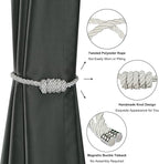 BEL AVENIR Magnetic Curtain Tiebacks, Decorative Drapery Holdbacks Modern Woven - Image 4