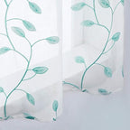 MRTREES Sheer Christmas Curtain Valance, 2 Panels Leaves Embroidered Small - Image 5