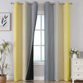 Grey and Yellow Blackout Curtains 84 Inch Length 2 Panels Set, 100% Blackout by ESTELARTEXTILER