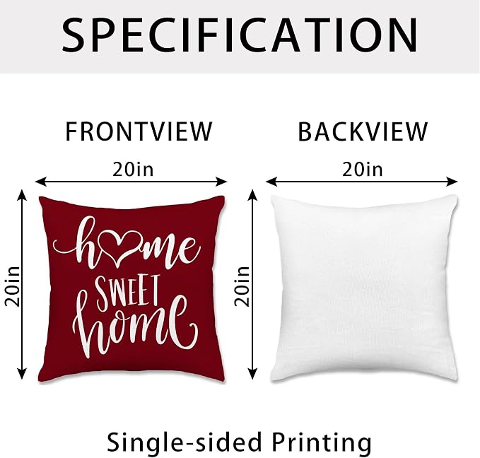Hexagram Geometric Burgundy Pillow Covers 20x20 Set of 4, Decorative Outdoor - Image 4