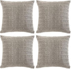 Fancy Homi 4 Packs Grey Decorative Throw Pillow Covers 24x24 Inch by Fancy+Homi